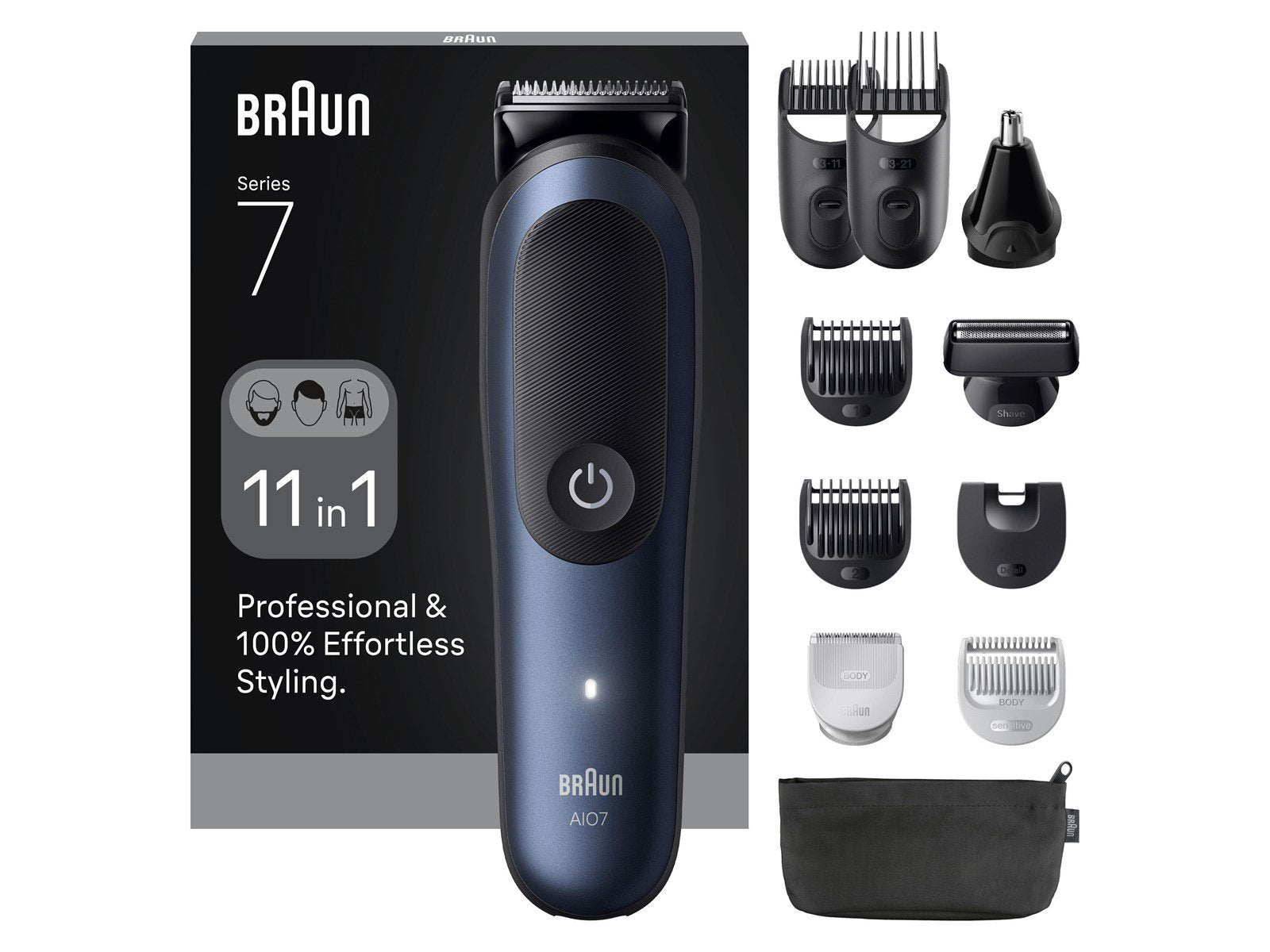 Braun Body trimmer Styler AIO 7540 - Black / Deep Blue Braun Body trimmer Styler AIO 7540 - Black / Deep Blue